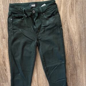 PAIGE Forest Green Denim Pants
